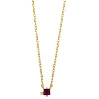 Collier Argent Zircone 2 Pierres jaune Plaqué or 35-43 cm-603290