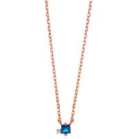 Collier Argent Zircone 2 Pierres rosé Plaqué or 35-43 cm-603292