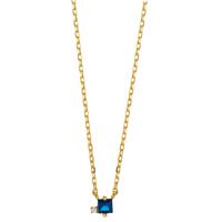 Collier Argent Zircone 2 Pierres Plaqué or 35-43 cm-603293