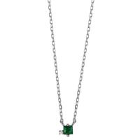 Collier Argent Zircone 2 Pierres Rhodié 35-43 cm-603294