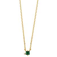 Collier Argent Zircone 2 Pierres jaune Plaqué or 35-43 cm-603296