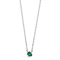 Collier Argent Zircone 2 Pierres Rhodié 35-43 cm-603297