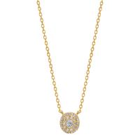 Collier Argent Zircone jaune Plaqué or 40-45 cm Ø9 mm-603305