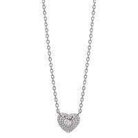 Collier Argent Zircone Rhodié Coeur 38-43 cm Ø10 mm-603312