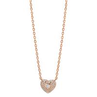 Collier Argent Zircone rosé Plaqué or Coeur 38-43 cm Ø10 mm-603313