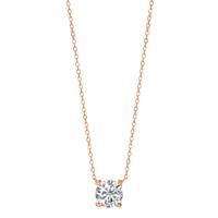 Collier Argent Zircone rosé Plaqué or 40-45 cm Ø10 mm-603319