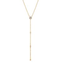 Collier Argent Zircone jaune Plaqué or 40-45 cm-603332