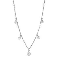 Collier Argent Rhodié [shining Pearls] blanc, 5 Perles 4.5-6.5 mm 40-45 cm-603336