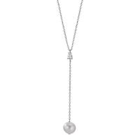 Collier Argent Zircone Rhodié perle d'eau douce blanc, 11 mm 40-45 cm-603339