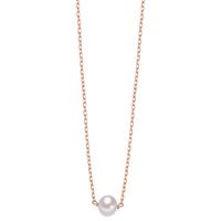Collier Argent rosé Plaqué or perle d'eau douce blanc, 6.5 mm 40-45 cm-603342