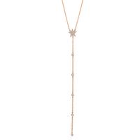 Collier Argent Zircone rosé Plaqué or Étoile 41-46 cm-603399