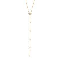 Collier Argent Zircone jaune Plaqué or Étoile 41-46 cm-603400