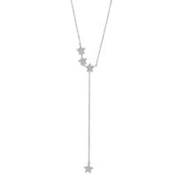 Collier Argent Zircone Rhodié Étoile 40-45 cm-603404