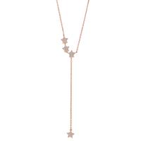 Collier Argent Zircone rosé Plaqué or Étoile 40-45 cm-603405