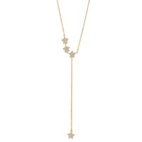 Collier Argent Zircone jaune Plaqué or Étoile 40-45 cm-603406