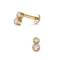 Piercing 750/18 K Gelbgold Zirkonia 2 Steine-603530