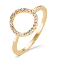 Bague Bronze Zircone jaune Plaqué or Ø10 mm-603550