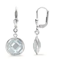 Pendant d'oreilles Argent Zircone blanc Ø10 mm-603571