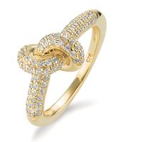 Bague Argent Zircone jaune Plaqué or Nœud-603643