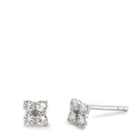 Clous d'oreilles Argent Topaze blanc, 8 Pierres Rhodié Ø4 mm-603653