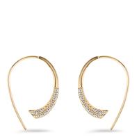 Boucles d'oreilles Argent Zircone blanc, 24 Pierres jaune Plaqué or-603709
