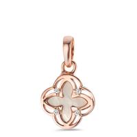 Pendentif Argent Zircone 4 Pierres rosé Plaqué or nacre blanc Ø9.5 mm-603715