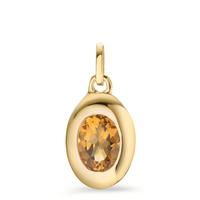 Pendentif Argent Citrine jaune Plaqué or-603726