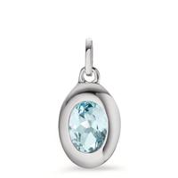Pendentif Argent Topaze bleu Rhodié-603727