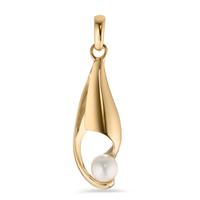 Pendentif Argent jaune Plaqué or perle d'eau douce blanc, 5 mm-603728