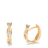 Créoles à charnières Or jaune 9K Zircone 6 Pierres-603800