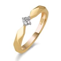 Solitär Ring 375/9 K Gelbgold Zirkonia bicolor-603803
