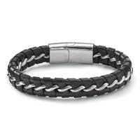 Bracelet Acier inoxydable, Cuir 20 cm-604072