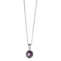 Chaînette avec pendentif Argent Zircone violet 40-42 cm Ø8 mm-604151