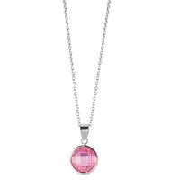 Halskette mit Anhänger Silber Zirkonia pink 40-42 cm verstellbar Ø10 mm-604153