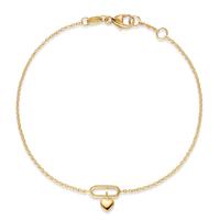 Bracelet Or jaune 18K Coeur 17-18 cm-604162