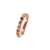 Ear cuff Argent Zircone 7 Pierres rosé Plaqué or Ø10 mm-604176