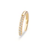 Ear cuff Argent Zircone 9 Pierres jaune Plaqué or Ø11 mm-604180
