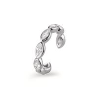 Ear cuff Argent Zircone 8 Pierres Rhodié Ø12 mm-604191