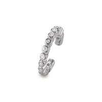 Ear cuff Argent Zircone 14 Pierres Rhodié Ø13 mm-604197