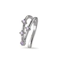 Ear cuff Argent Zircone pourpre, 4 Pierres Rhodié Ø10 mm-604200