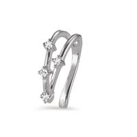 Ear cuff Argent Zircone 4 Pierres Rhodié Ø10 mm-604203