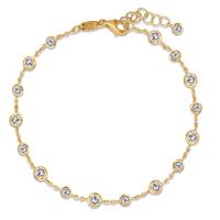 Bracelet Or jaune 18K Zircone 17 Pierres 17-19 cm-604223