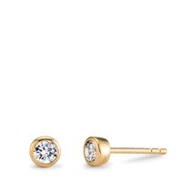 Clous d'oreilles Argent Zircone 2 Pierres jaune Plaqué or Ø4.5 mm-604225