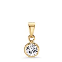 Pendentif Argent Zircone jaune Plaqué or Ø6 mm-604226