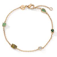 Bracelet Bronze Aventurin 5 Pierres Plaqué or 16-18 cm-604351