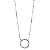 Collier Argent Zircone coloré Rhodié 42-45 cm Ø14 mm-604522