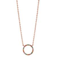 Collier Argent Zircone coloré rosé Plaqué or 42-45 cm Ø14 mm-604523