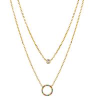 Collier Argent Zircone coloré jaune Plaqué or 42-45 cm-604527