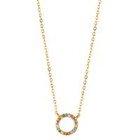 Collier Argent Zircone jaune Plaqué or 42-45 cm Ø9 mm-604530