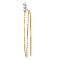 Clous d'oreille à l'unité Bronze Zircone 3 Pierres Plaqué or 13.5 cm-604601